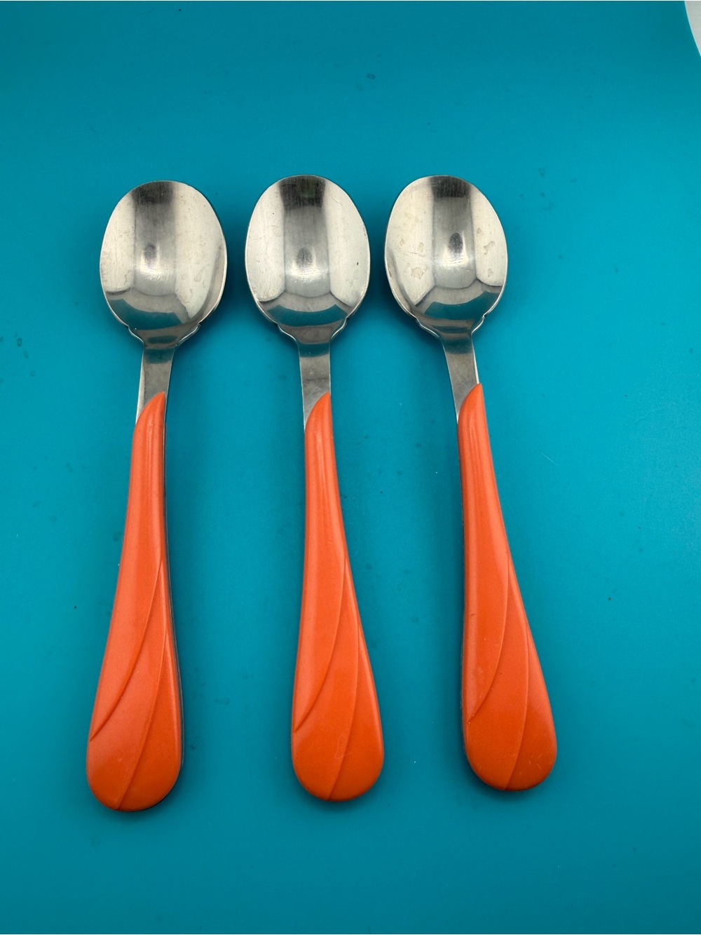 Fiesta Taiwan Coral Orange Stainless Spoons Set of 3